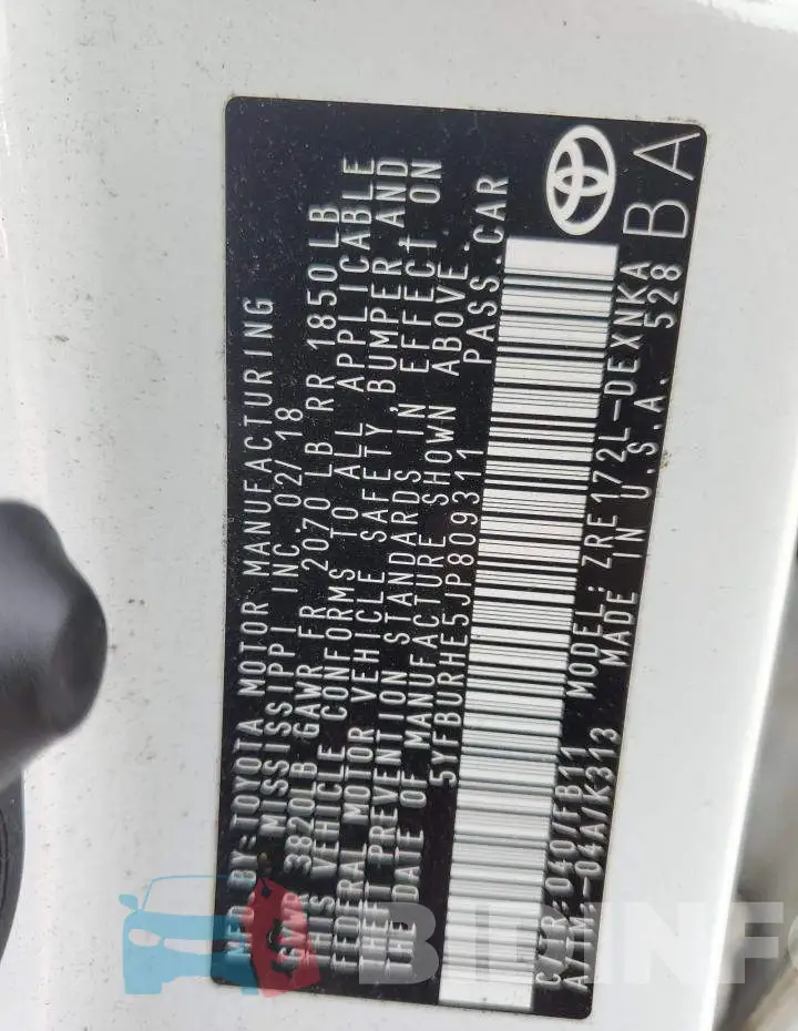 5YFBURHE5JP809311 Photo# 10