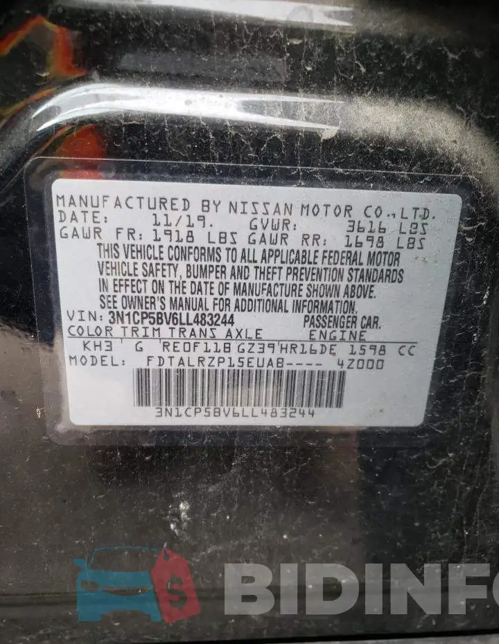3N1CP5BV6LL483244 Photo# 10