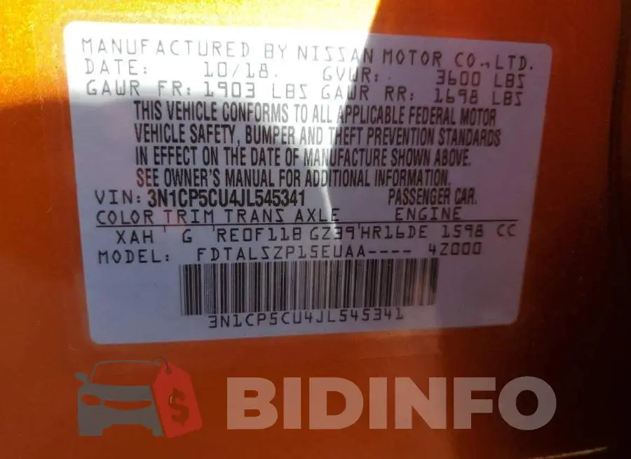 3N1CP5CU4JL545341 Photo# 10