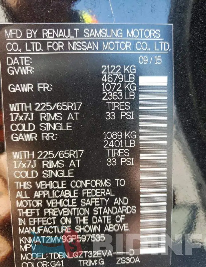 KNMAT2MV9GP597535 Photo# 10