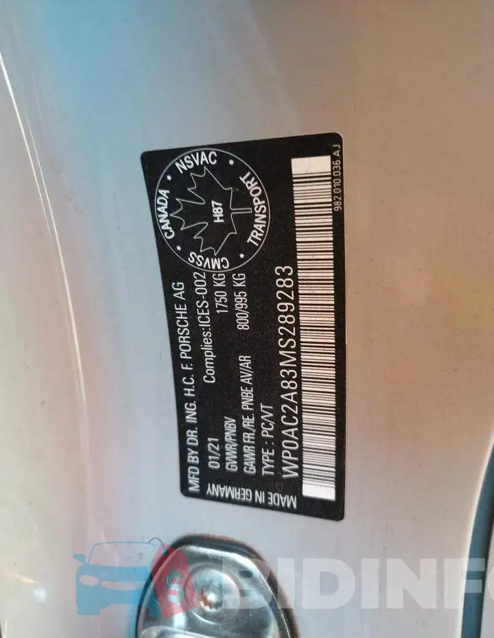 WP0AC2A83MS289283 Photo# 10