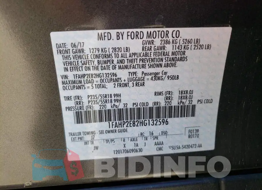 1FAHP2E82HG132596 Photo# 10