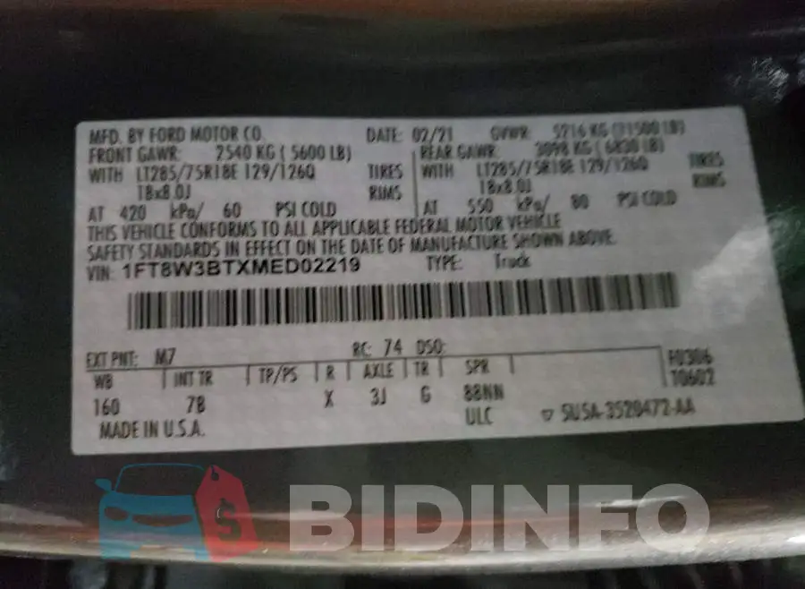 1FT8W3BTXMED02219 Photo# 10