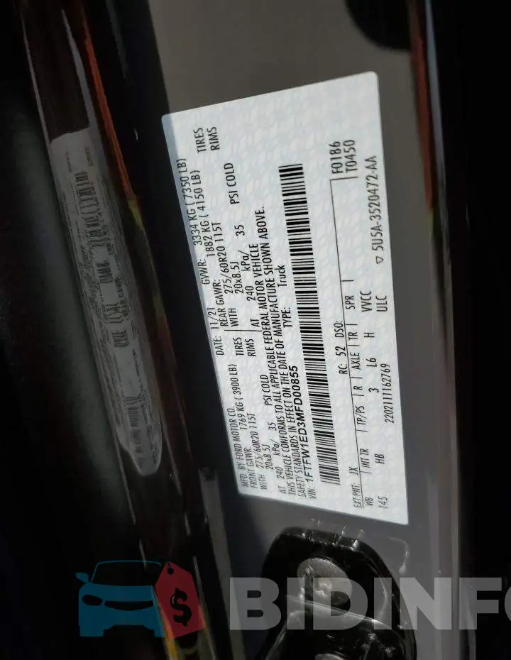 1FTFW1ED3MFD00855 Photo# 10