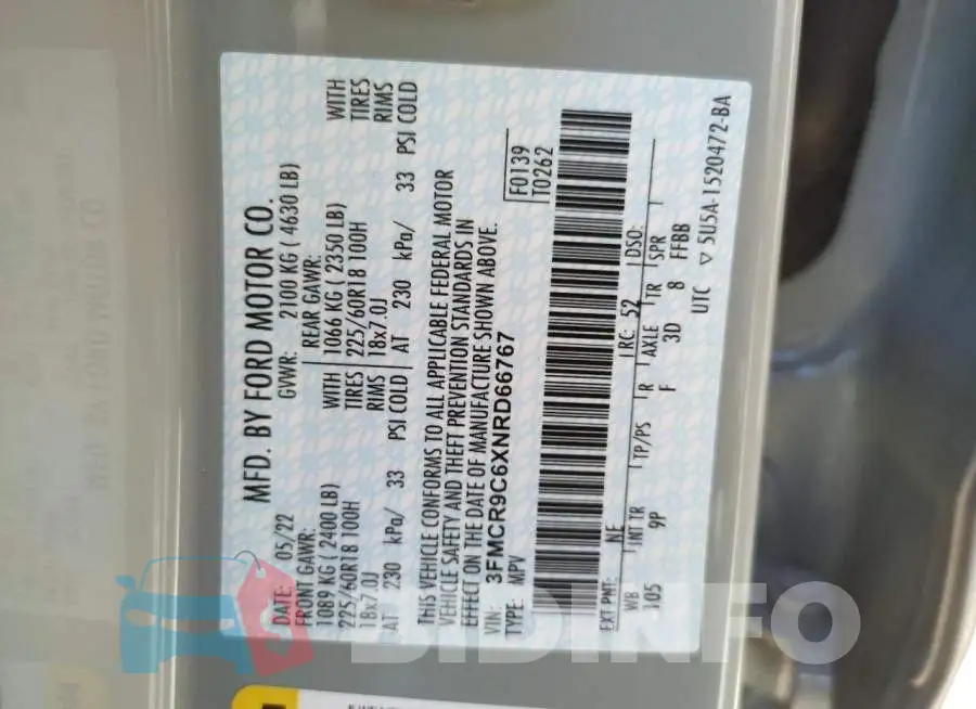 3FMCR9C6XNRD66767 Photo# 10