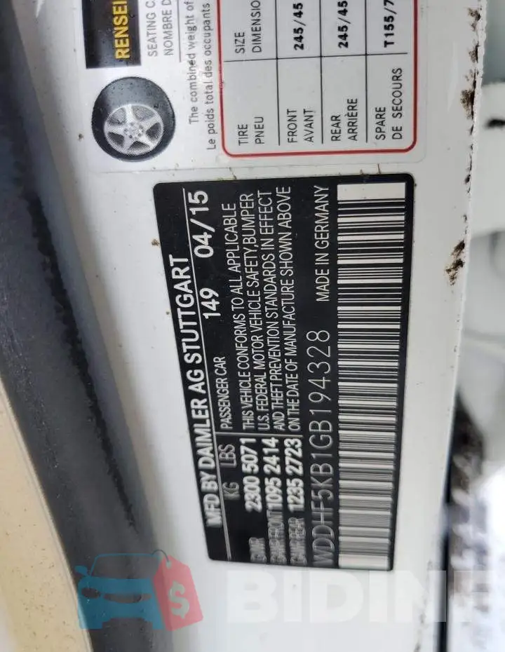 WDDHF5KB1GB194328 Photo# 10