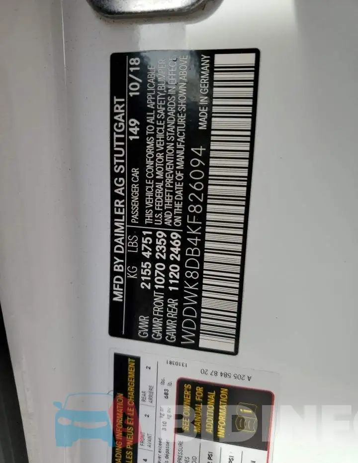 WDDWK8DB4KF826094 Photo# 10