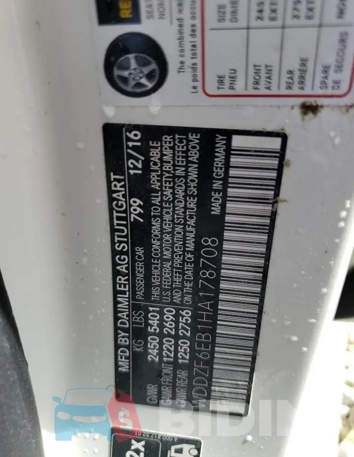WDDZF6EB1HA178708 Photo# 10