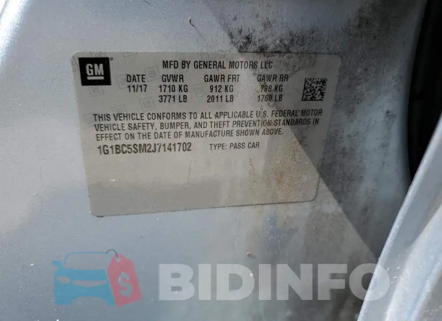 1G1BC5SM2J7141702 Photo# 10