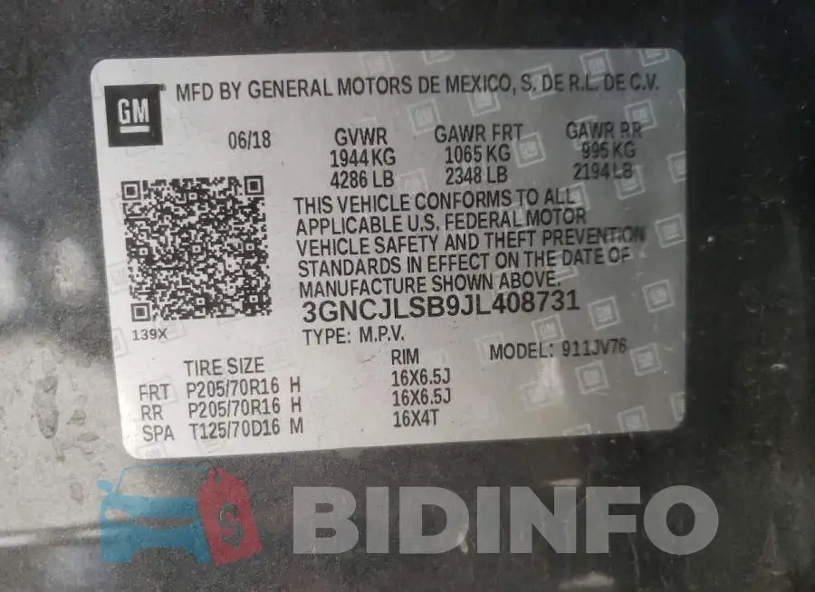 3GNCJLSB9JL408731 Photo# 10