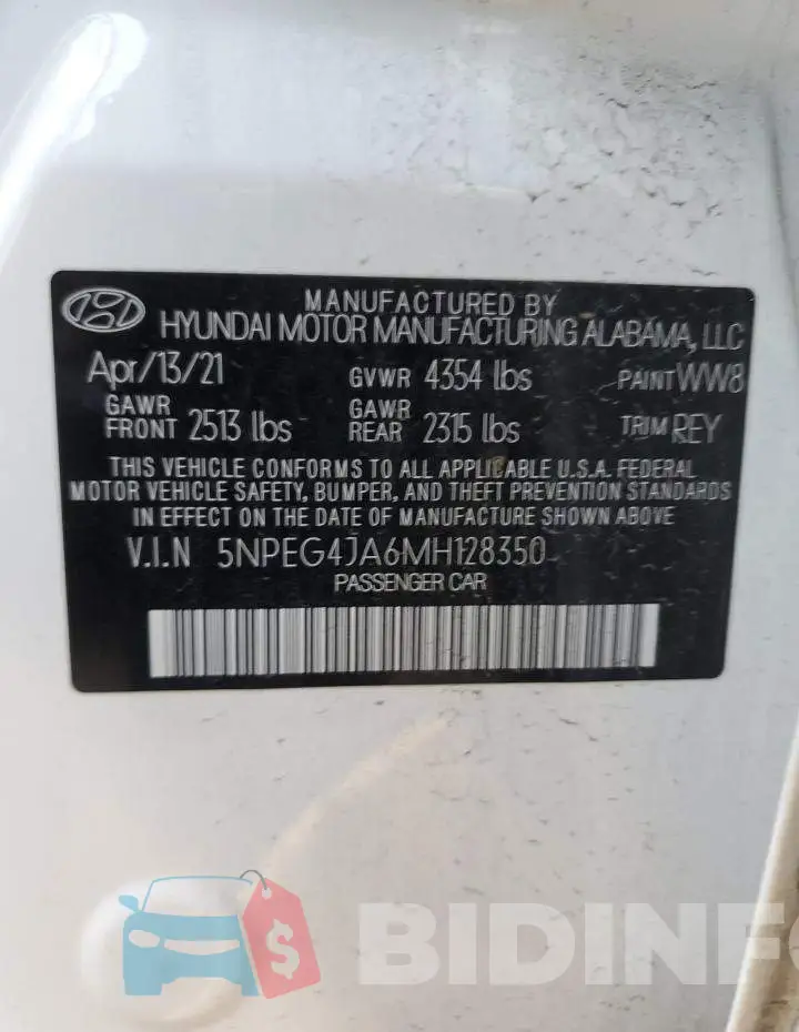 5NPEG4JA6MH128350 Photo# 12