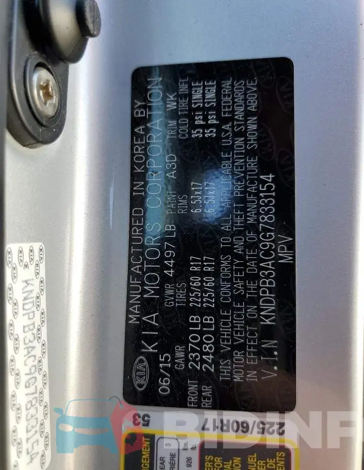 KNDPB3AC9G7833154 Photo# 10
