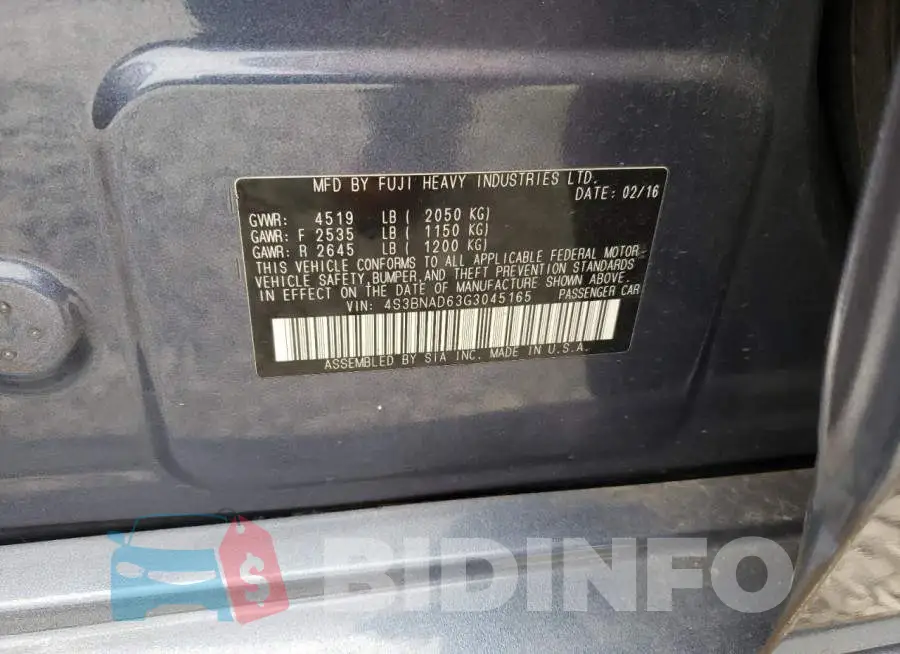 4S3BNAD63G3045165 Photo# 10