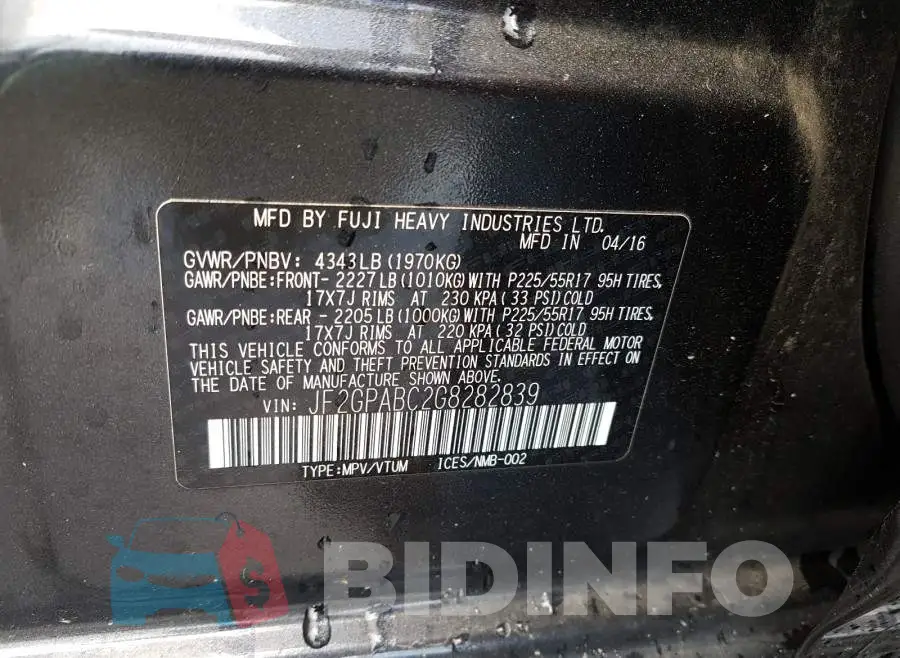 JF2GPABC2G8282839 Photo# 10