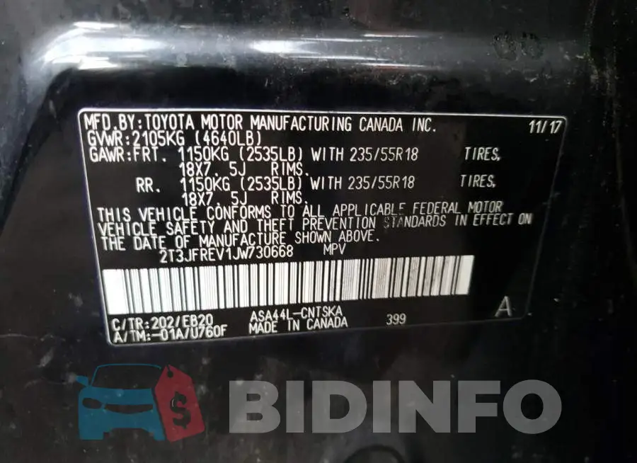 2T3JFREV1JW730668 Photo# 10