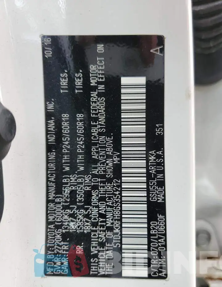 5TDJKRFH8GS354212 Photo# 10