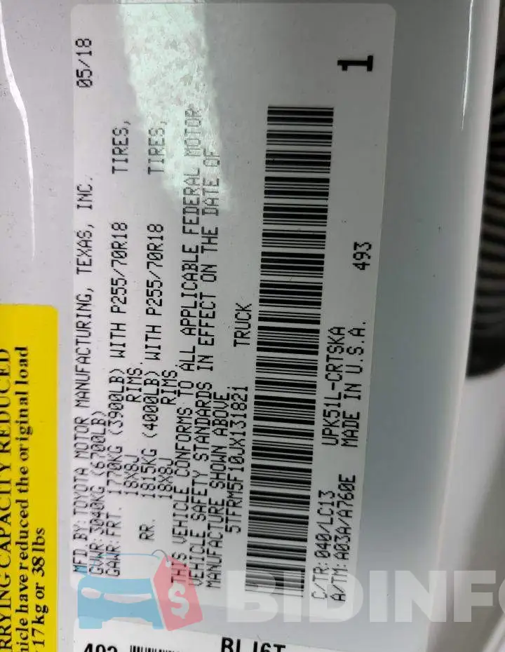 5TFRM5F10JX131821 Photo# 10