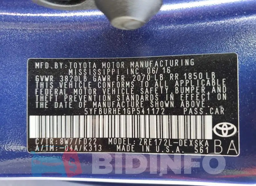 5YFBURHE1GP541172 Photo# 10