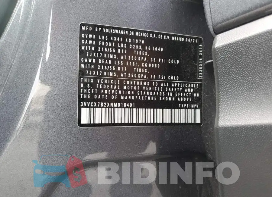 3VVCX7B2XNM018401 Photo# 10