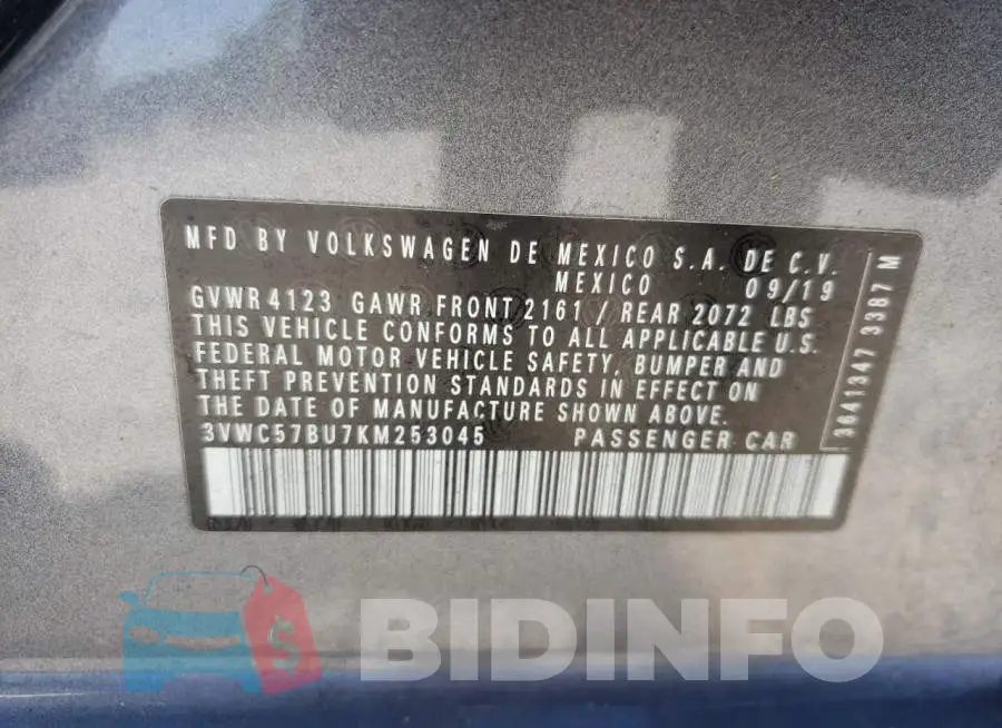 3VWC57BU7KM253045 Photo# 10