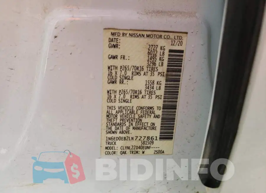 1N6ED0EB2LN727861 Photo# 10