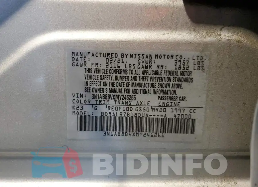 3N1AB8BVXMY246266 Photo# 10
