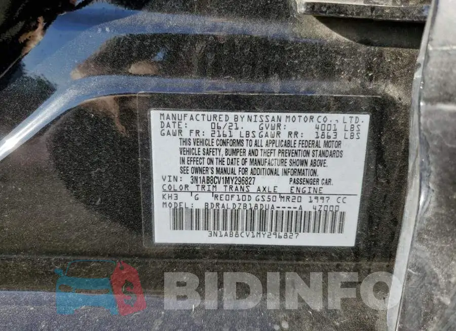 3N1AB8CV1MY296827 Photo# 10