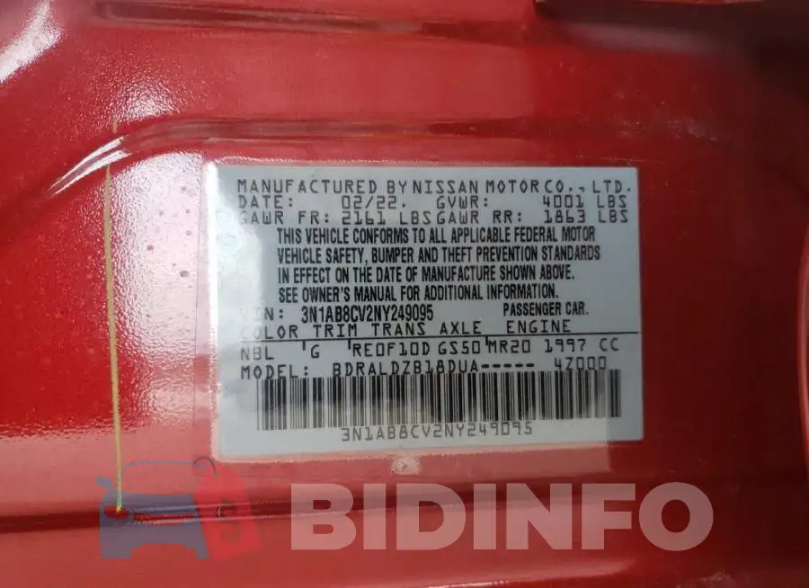 3N1AB8CV2NY249095 Photo# 10