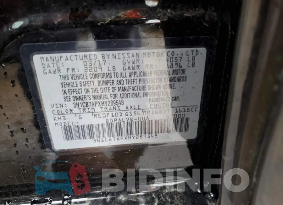 3N1CB7APXHY289548 Photo# 10