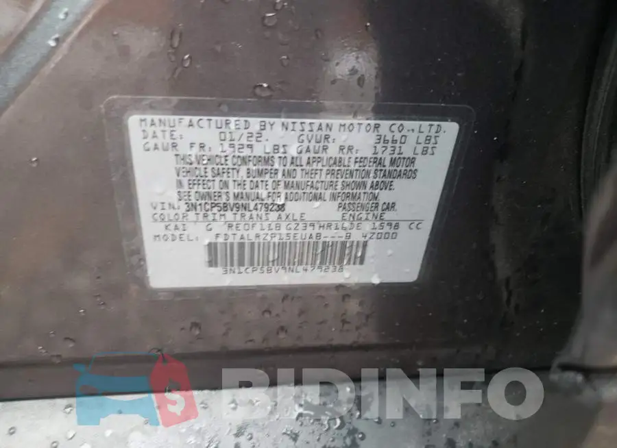 3N1CP5BV9NL479238 Photo# 10