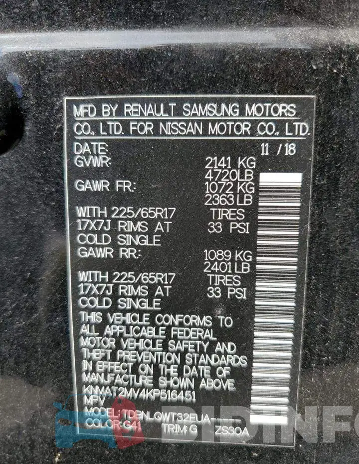 KNMAT2MV4KP516451 Photo# 10