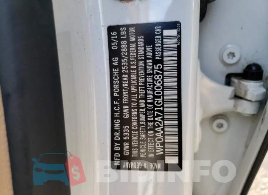 WP0AA2A71GL006875 Photo# 10