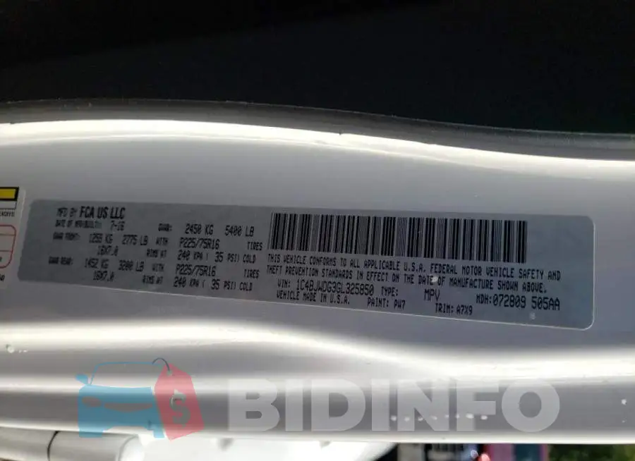 1C4BJWDG3GL325850 Photo# 10