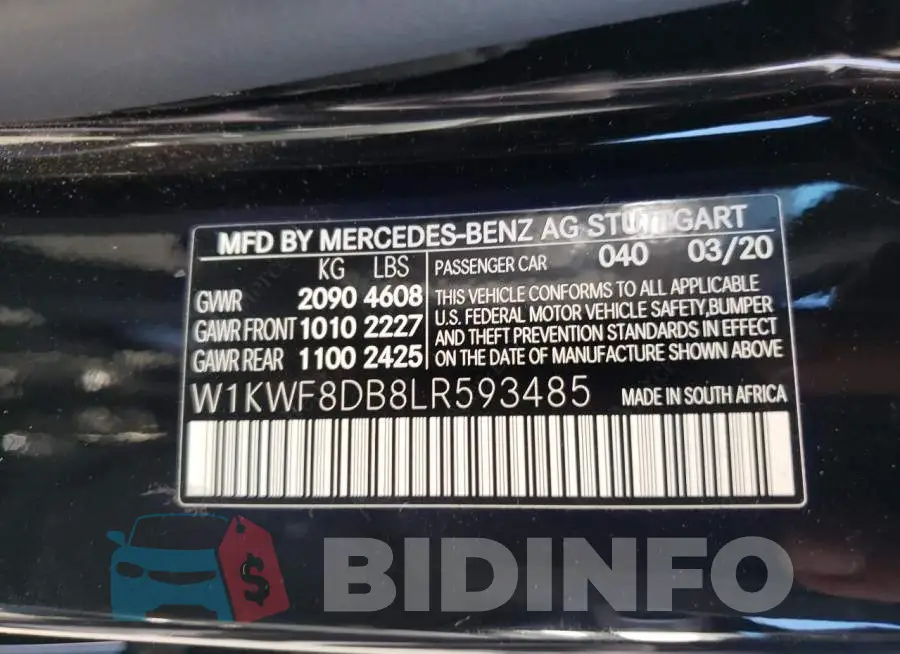 W1KWF8DB8LR593485 Photo# 10