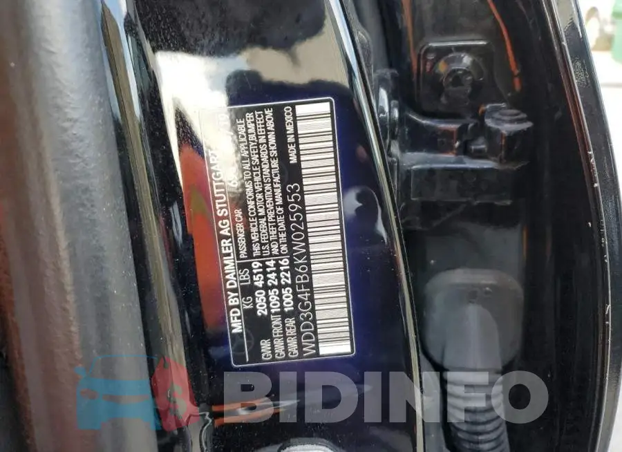 WDD3G4FB6KW025953 Photo# 10