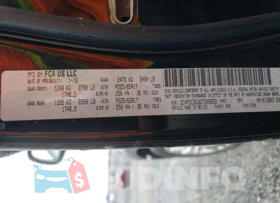 3C4PDCBG3GT206893 Photo# 10