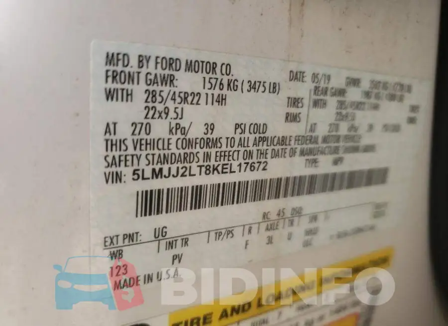 5LMJJ2LT8KEL17672 Photo# 10