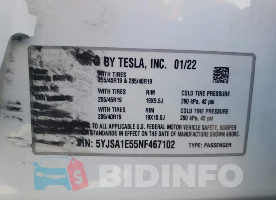 5YJSA1E55NF467102 Photo# 10
