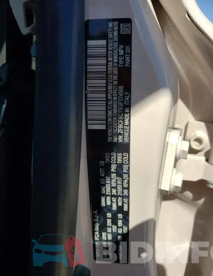ZFBCFXCT5GP374568 Photo# 10