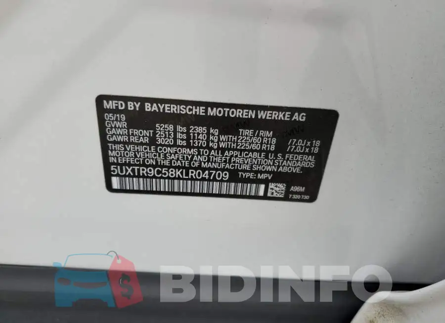 5UXTR9C58KLR04709 Photo# 10