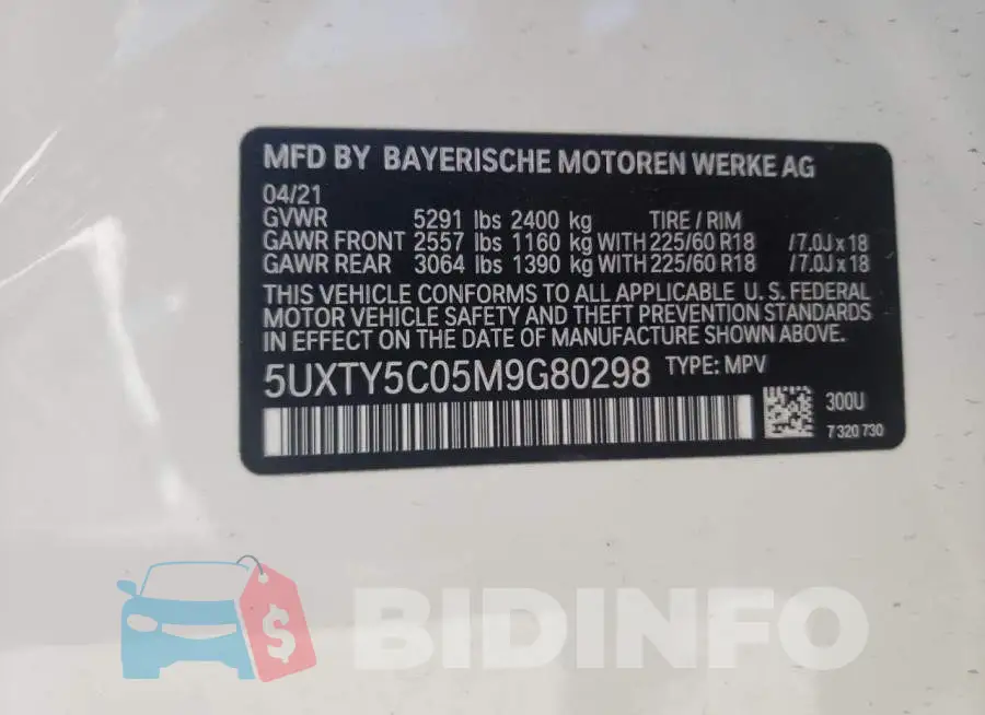 5UXTY5C05M9G80298 Photo# 10