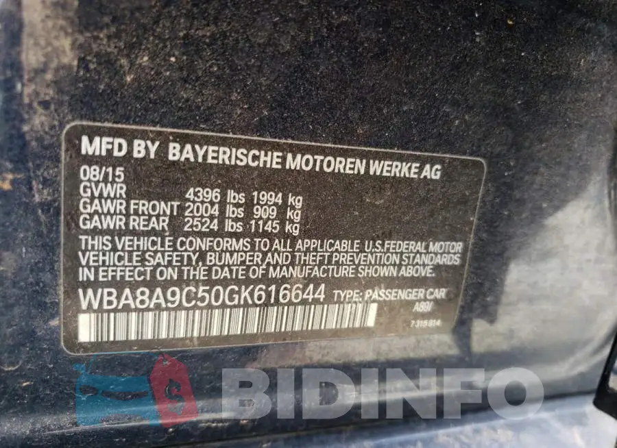 WBA8A9C50GK616644 Photo# 10