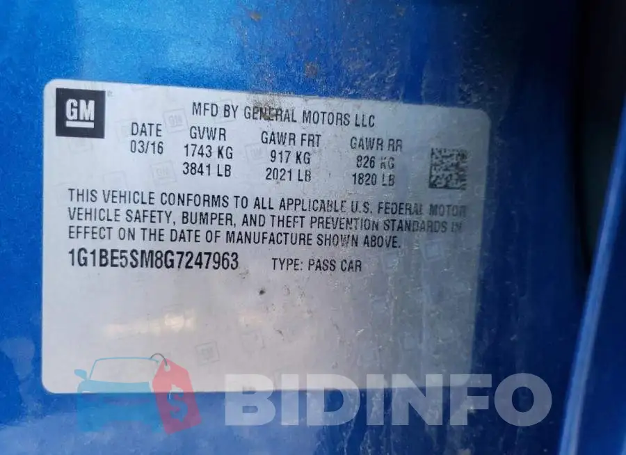 1G1BE5SM8G7247963 Photo# 10