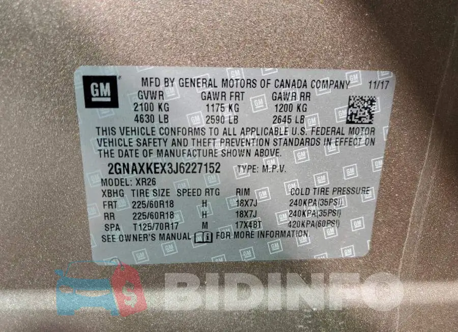 2GNAXKEX3J6227152 Photo# 10