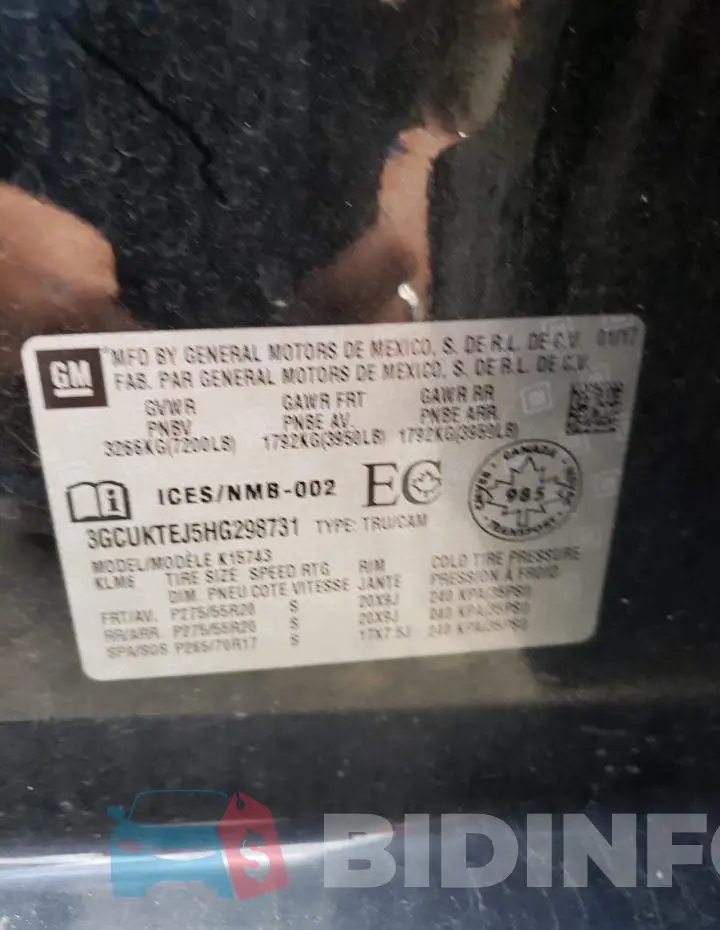 3GCUKTEJ5HG298731 Photo# 10