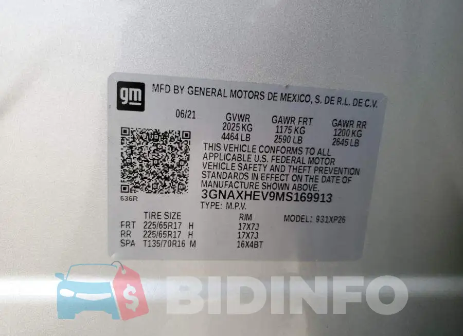3GNAXHEV9MS169913 Photo# 10