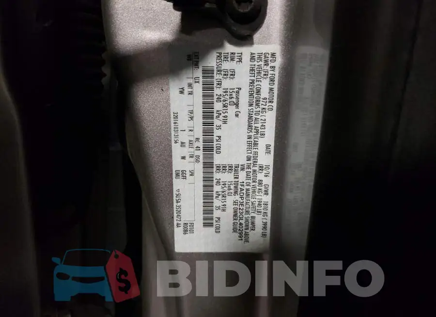 1FADP3E23GL402991 Photo# 10