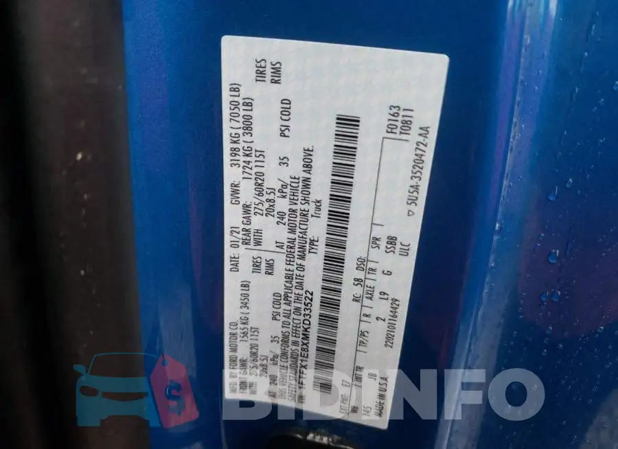 1FTFX1E8XMKD33522 Photo# 10