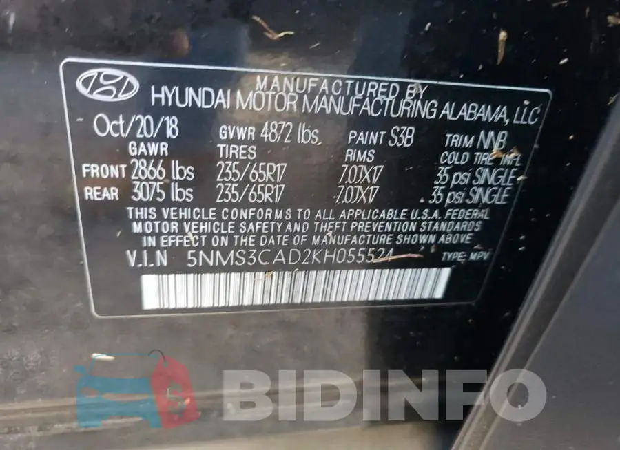 5NMS3CAD2KH055524 Photo# 10