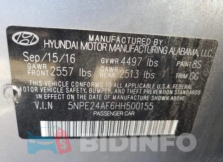 5NPE24AF6HH500155 Photo# 10